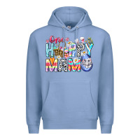 Colony Blue One Happy Mama Easter Bunny Premium Hoodie - CowhideDigitalArt