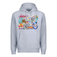 Heather Grey One Happy Mama Easter Bunny Premium Hoodie - CowhideDigitalArt