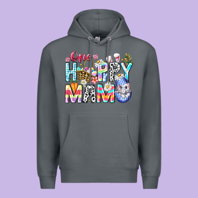 One Happy Mama Easter Bunny Premium Hoodie Designed By Cowhidedigitalart