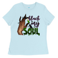 Baby Blue Black my soul Ladies Tee - NancyCooperArtShop
