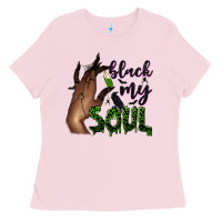 Bubblegum Pink Black my soul Ladies Tee - NancyCooperArtShop