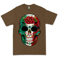 Cacao Mexican Skull Premium Tee - texasbilliewilder