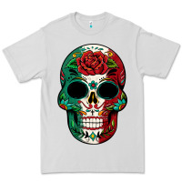 Dove Grey Mexican Skull Premium Tee - texasbilliewilder