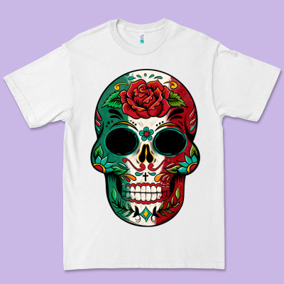 Mexican Skull Premium Tee Designed By Texasbilliewilder