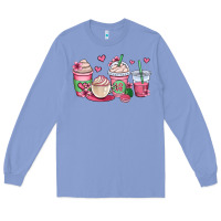 Colony Blue valentines day coffee cups Long Sleeve Tee - OliviaCreatesArt