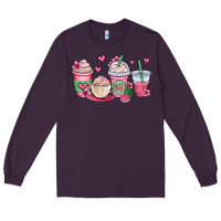 Plum valentines day coffee cups Long Sleeve Tee - OliviaCreatesArt