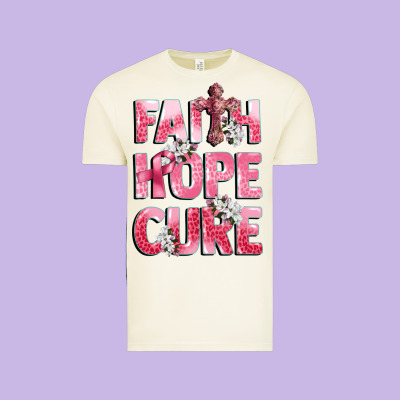 Faith Hope Cure Breast Cancer Vintage Tee Designed By Cowgirlartshop