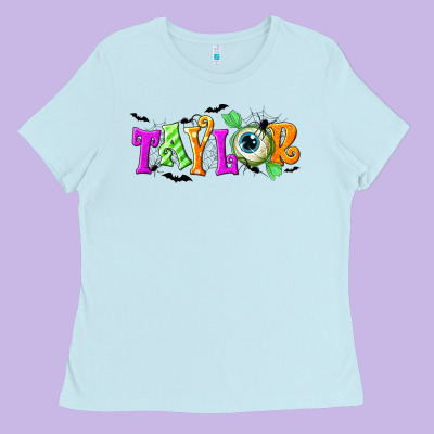 Personalized Halloween Ladies Tee Designed By Nancycooperartshop