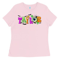 Bubblegum Pink Personalized Halloween Ladies Tee - NancyCooperArtShop