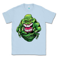 Dusty Blue halloween green slimer ghost Classic Tee - longCreatives