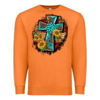 Carrot western turquoise's leopard cross  wooden aztek sunflowers background Premium Sweatshirt - BarkalooDesign