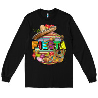 Black Fiesta Long Sleeve Tee - FaDigitalArtStudio