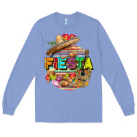 Colony Blue Fiesta Long Sleeve Tee - FaDigitalArtStudio