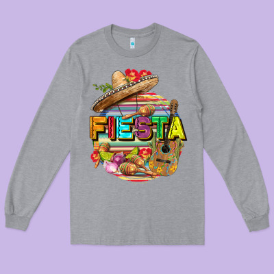 Fiesta Long Sleeve Tee Designed By Fadigitalartstudio