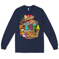 Navy Fiesta Long Sleeve Tee - FaDigitalArtStudio