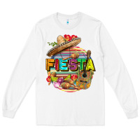 White Fiesta Long Sleeve Tee - FaDigitalArtStudio