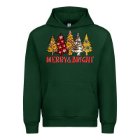 Forest Green merry and bright leopard christmas trees Urban Hoodie - AdoDesignShop
