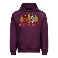 Mauve Wine merry and bright leopard christmas trees Urban Hoodie - AdoDesignShop