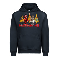 Navy merry and bright leopard christmas trees Urban Hoodie - AdoDesignShop