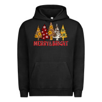Pigment Black merry and bright leopard christmas trees Urban Hoodie - AdoDesignShop