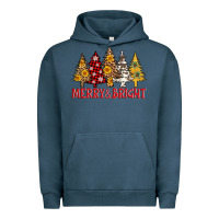 Pigment Midnight Navy merry and bright leopard christmas trees Urban Hoodie - AdoDesignShop