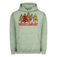 Pigment Oil Green merry and bright leopard christmas trees Urban Hoodie - AdoDesignShop