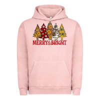 Pigment Salmon merry and bright leopard christmas trees Urban Hoodie - AdoDesignShop