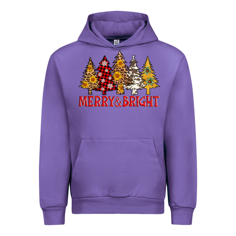 Merry And Bright Leopard Christmas Trees Urban Hoodie by AdoDesignShop | Teevron
