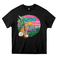 Black somewhere on a beach Heavy Core Tee - JahusDesignShop