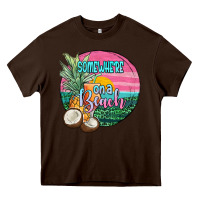 Chocolate Brown somewhere on a beach Heavy Core Tee - JahusDesignShop