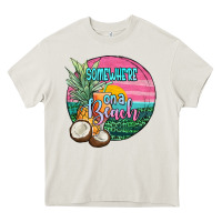 Cream somewhere on a beach Heavy Core Tee - JahusDesignShop