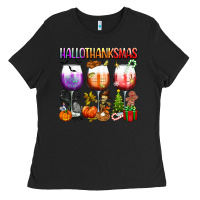 Black hallothanksmas Ladies Tee - texasbilliewilder