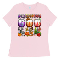 Bubblegum Pink hallothanksmas Ladies Tee - texasbilliewilder