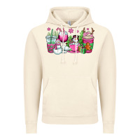 Vintage Artic pink christmas snowman coffee cups Vintage Hoodie - OliviaCreatesArt