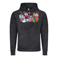 Vintage Black pink christmas snowman coffee cups Vintage Hoodie - OliviaCreatesArt