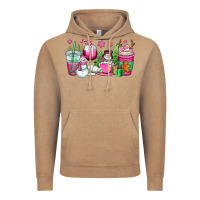 Vintage Coffee pink christmas snowman coffee cups Vintage Hoodie - OliviaCreatesArt