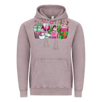 Vintage Zinc pink christmas snowman coffee cups Vintage Hoodie - OliviaCreatesArt
