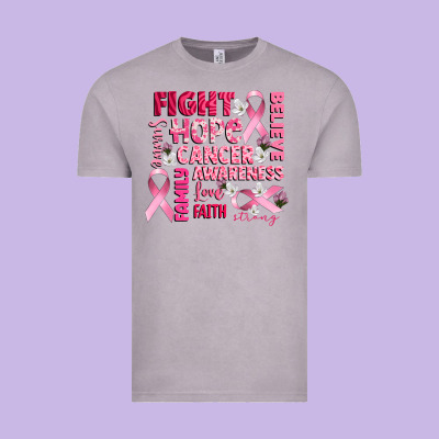 Cancer Awareness Fight Believe Hope Survive Vintage Tee Designed By Cowgirlartshop