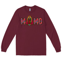 Burgundy Lady Of Guadalupe Momo Long Sleeve Tee - Jasminsmagicworld