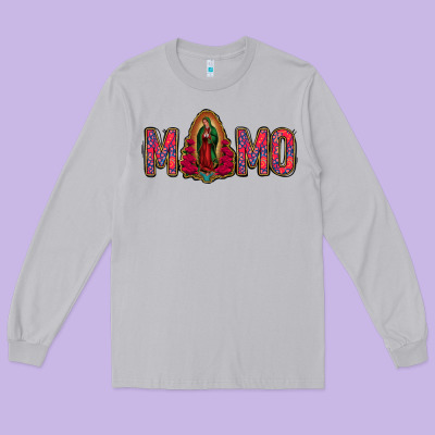 Lady Of Guadalupe Momo Long Sleeve Tee Designed By Jasminsmagicworld