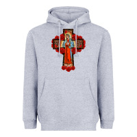 Lady Of Guadalupe Rose Cross, Heavyweight Hoodie | Teevron