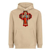 Mushroom lady of guadalupe rose cross, Heavyweight Hoodie - BarkalooDesign