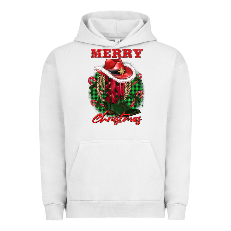 Merry Christmas Boots Hat Rope Urban Hoodie by AdoDesignShop | Teevron