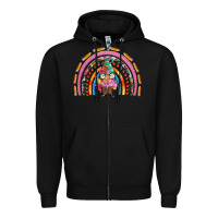 Black teacher gnome rainbow Zipper Hoodie - Artiststas