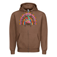 Chestnut teacher gnome rainbow Zipper Hoodie - Artiststas
