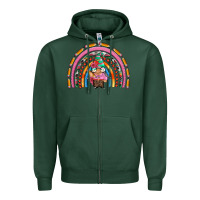 Sports Green teacher gnome rainbow Zipper Hoodie - Artiststas
