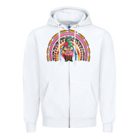 White teacher gnome rainbow Zipper Hoodie - Artiststas