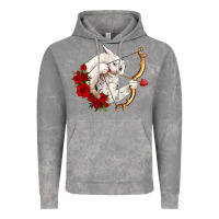 Cloud Rock cupid cat Vintage Hoodie - OliviaCreatesArt