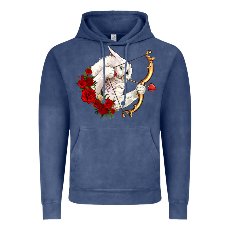 Cupid Cat Vintage Hoodie by OliviaCreatesArt | Teevron
