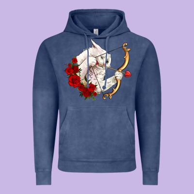 Cupid Cat Vintage Hoodie Designed By Oliviacreatesart